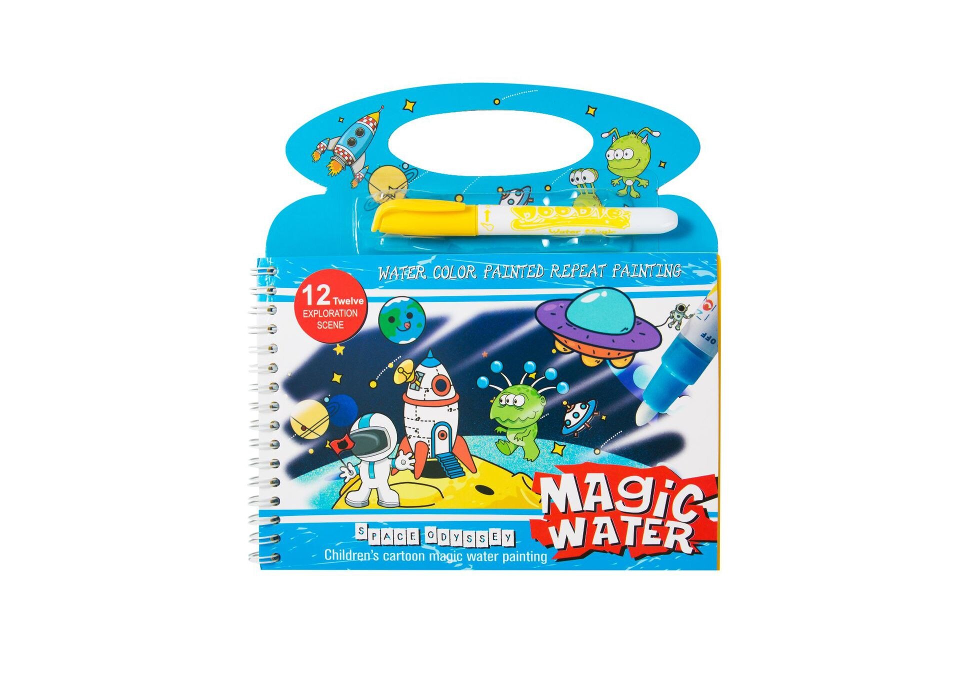 Magical Drawing Book Water Coloring Books Reusable Kids Painting Board Learning Notebook Doodle Cartoons Animal Education: Space