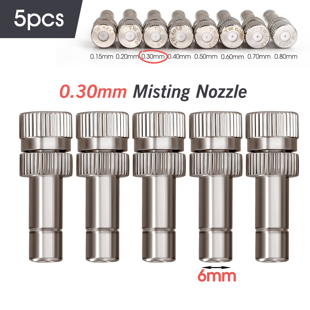 0,15–0,8 mm Niederdruck-Nebeldüsen, 6 mm Stecker, feine Zerstäubung, Sprühgerät, Gartenbewässerung, Befeuchtung, Kühlsystem: verrotten