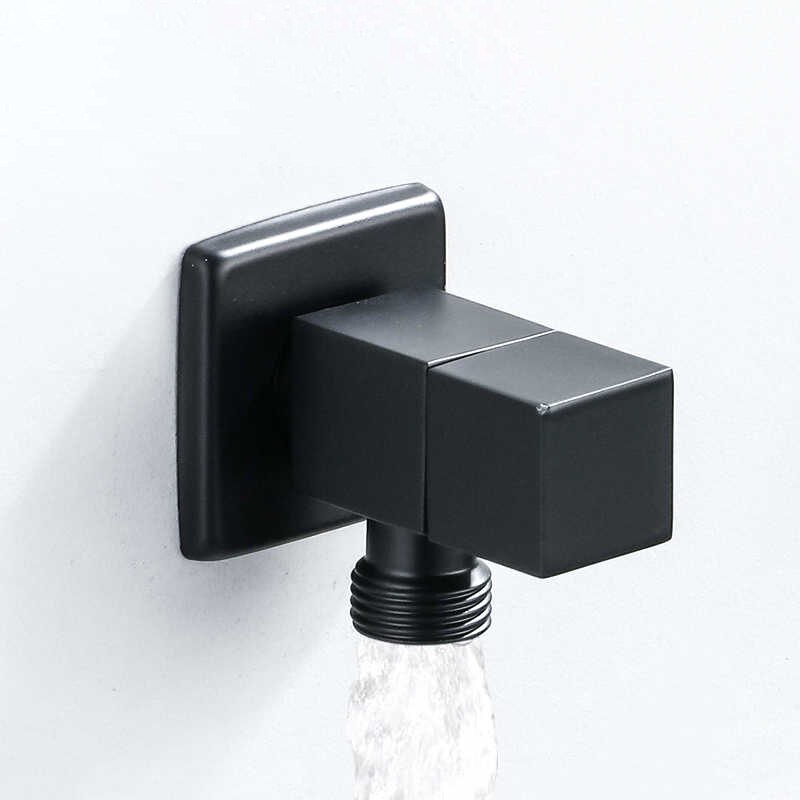 Hoekstopkraan Water Regelklep Brus Goud Hoek Valve Badkamer Tap Water Valve 1/2*1/2 Rvs Zwarte Hoek kleppen: 1 PCS black