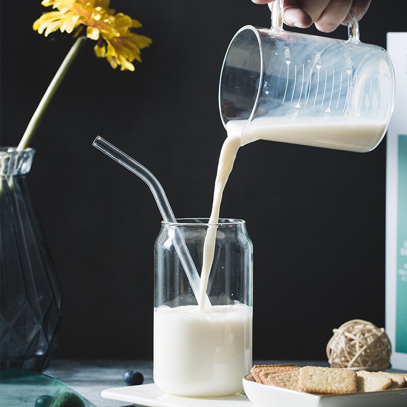 Bicchiere di vetro creativo bicchiere di vetro borosilicato durevole bicchieri con cannuccia forma di tè succo di latte tazza di caffè bicchiere di vino tazza di bevanda