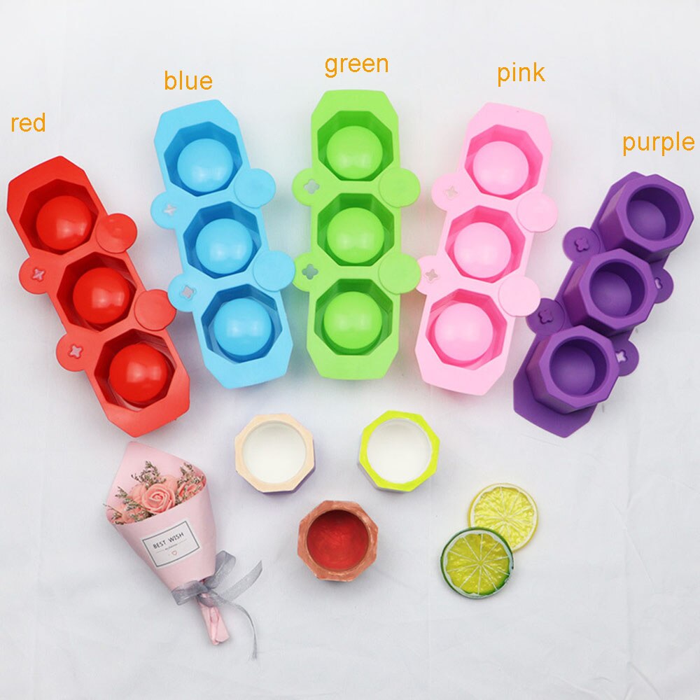 Silicone Pot de fleurs moule bricolage ciment Succulent Pot de fleur faisant moule manuel argile artisanat ciment Silicone béton bouteille moule: purple