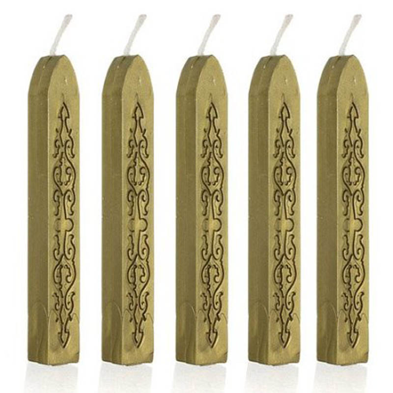 Set of 5 Square Candle Wax with Wick Sealing Wax Stick for Home Party Festival Candlelight Dinner HTQ99