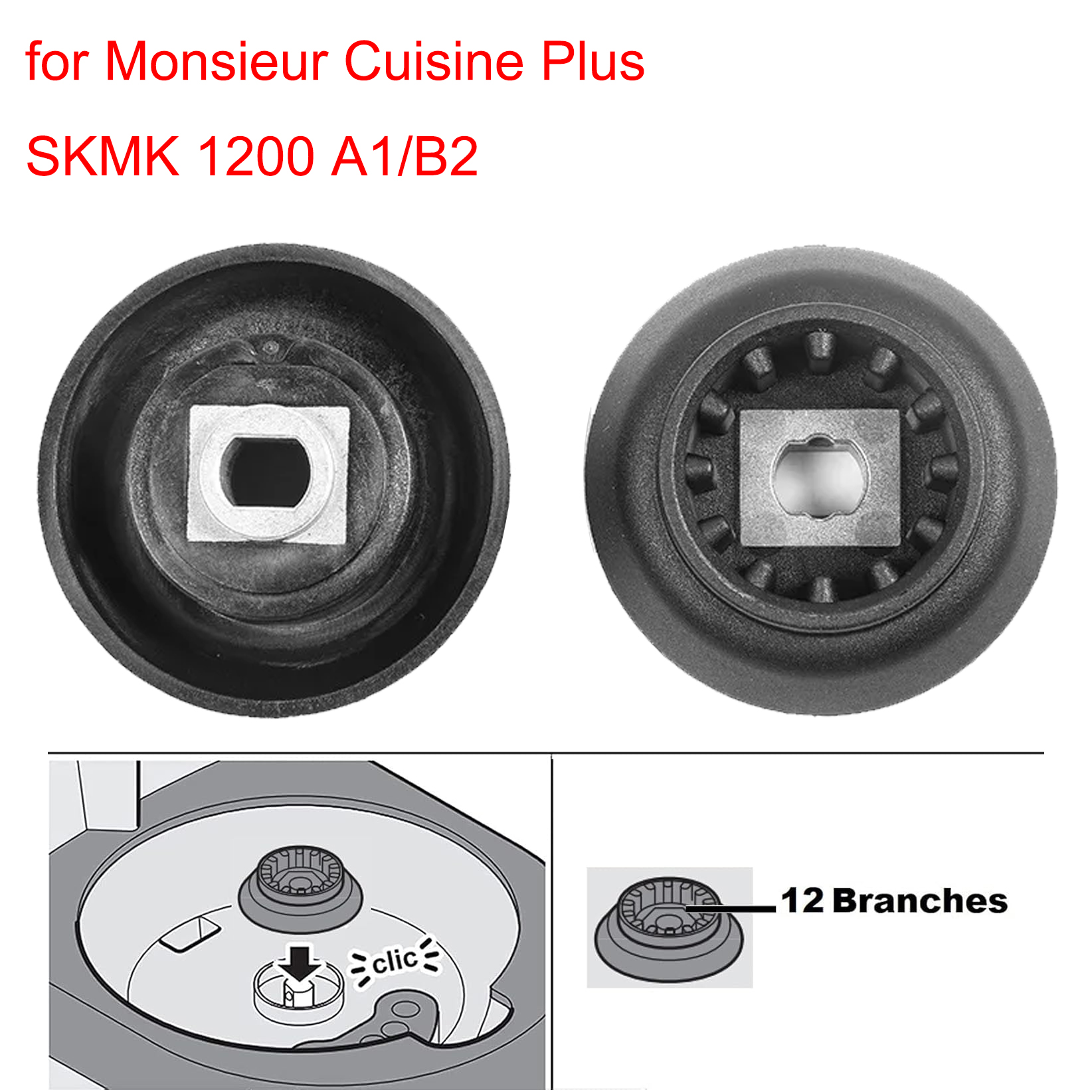 2X Guía de embrague de caja de cambios 12 ramas Monsieur Cuisine Plus SKMK 1200 A1/B2