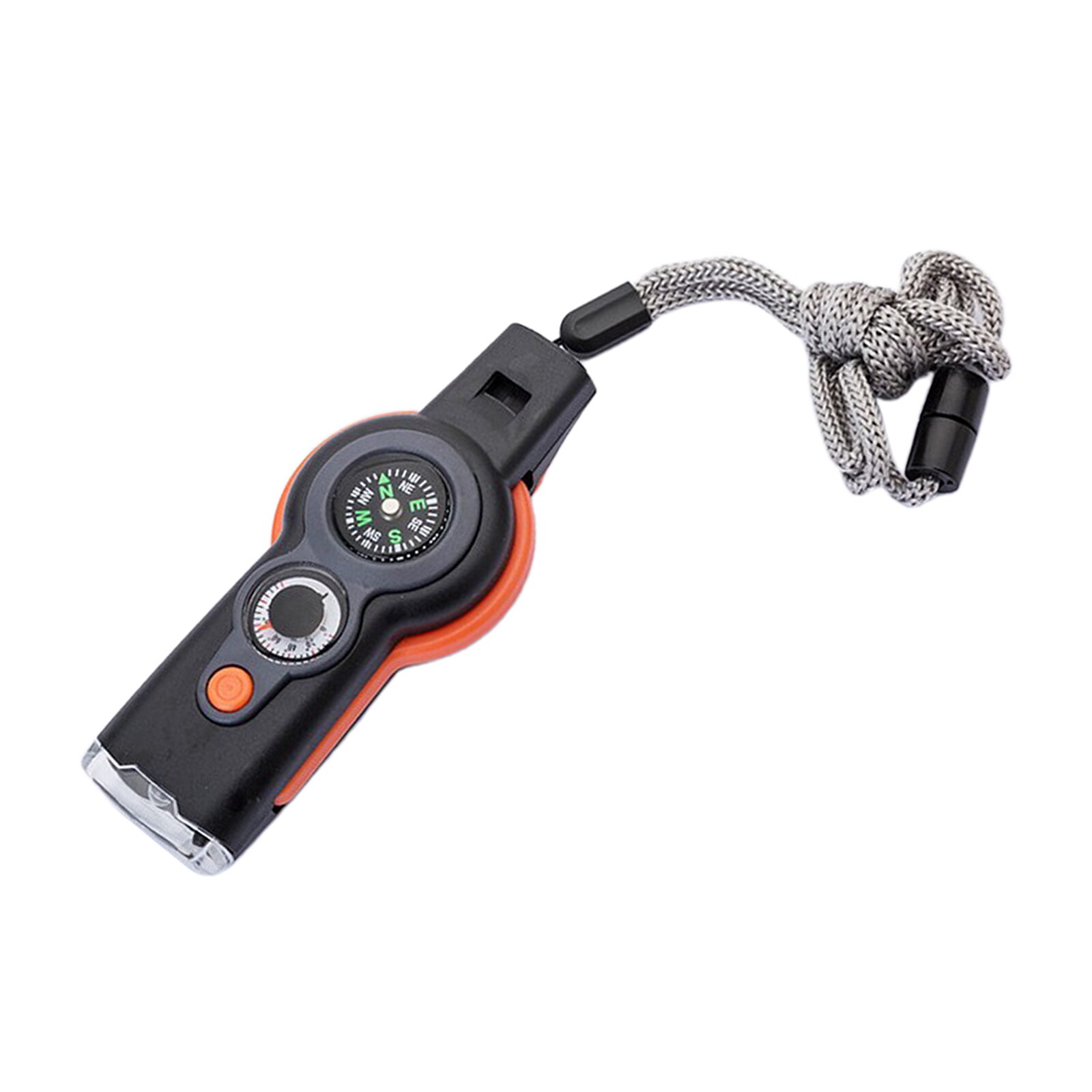 1 ST Emergency Survival Fluit 3 In 1 Fluitjes met Kompas Thermometer Lanyard Voor Outdoor Wandelen Camping Legergroen