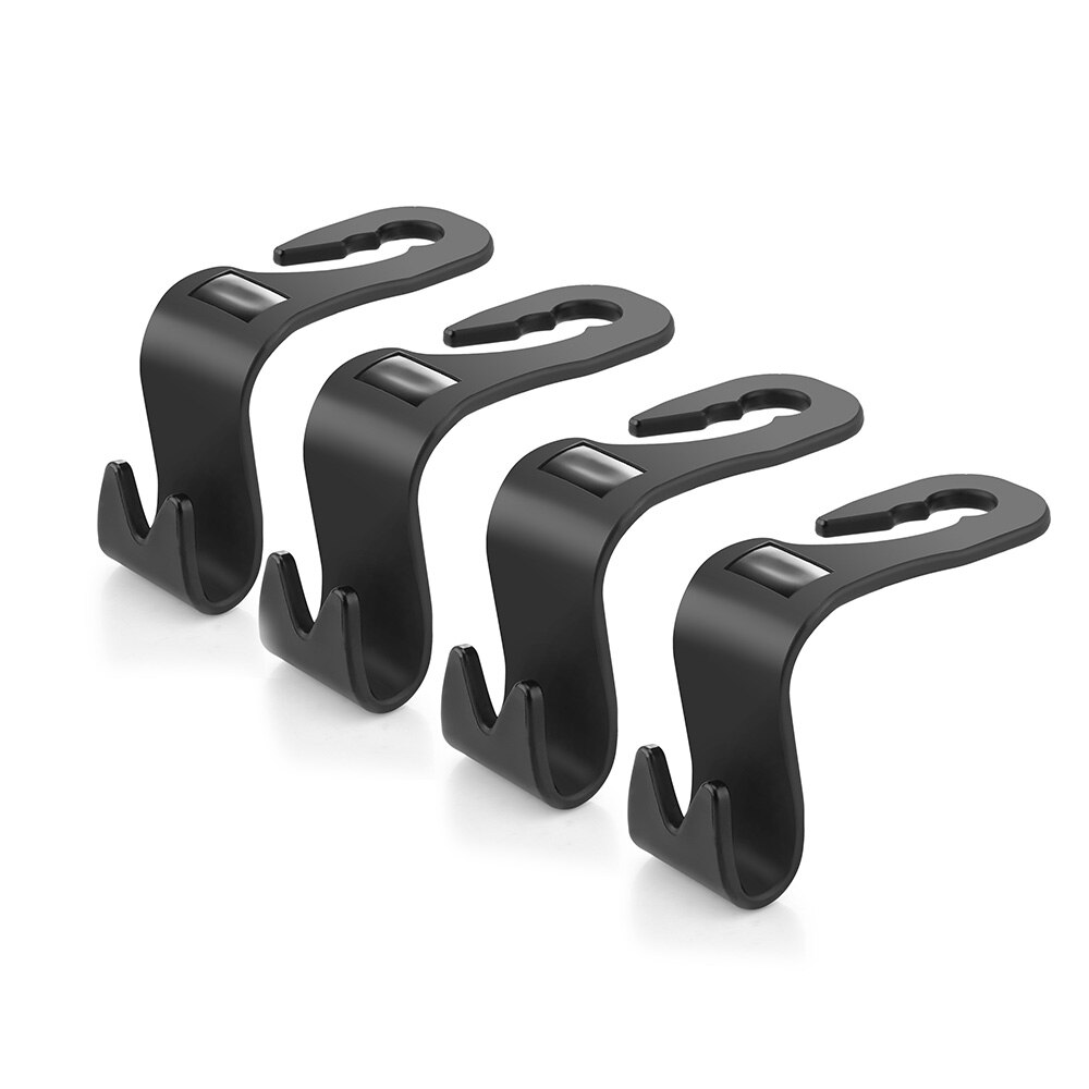 4 Uds. De ganchos para el asiento trasero del coche, soporte para bolsa, tela para bolso, tienda, perchas flexibles para automóviles, fija en el reposacabezas, accesorios de estilo de coche