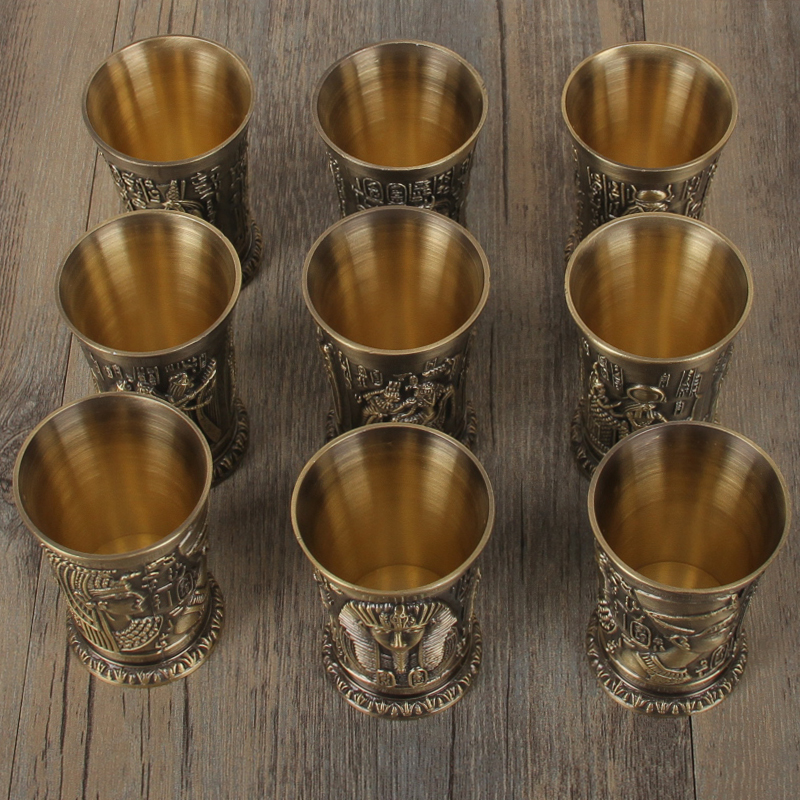 1 stk 40ml metalllegering oldtidens Egypt shotglass minikrus espressokrus whisky shotglass