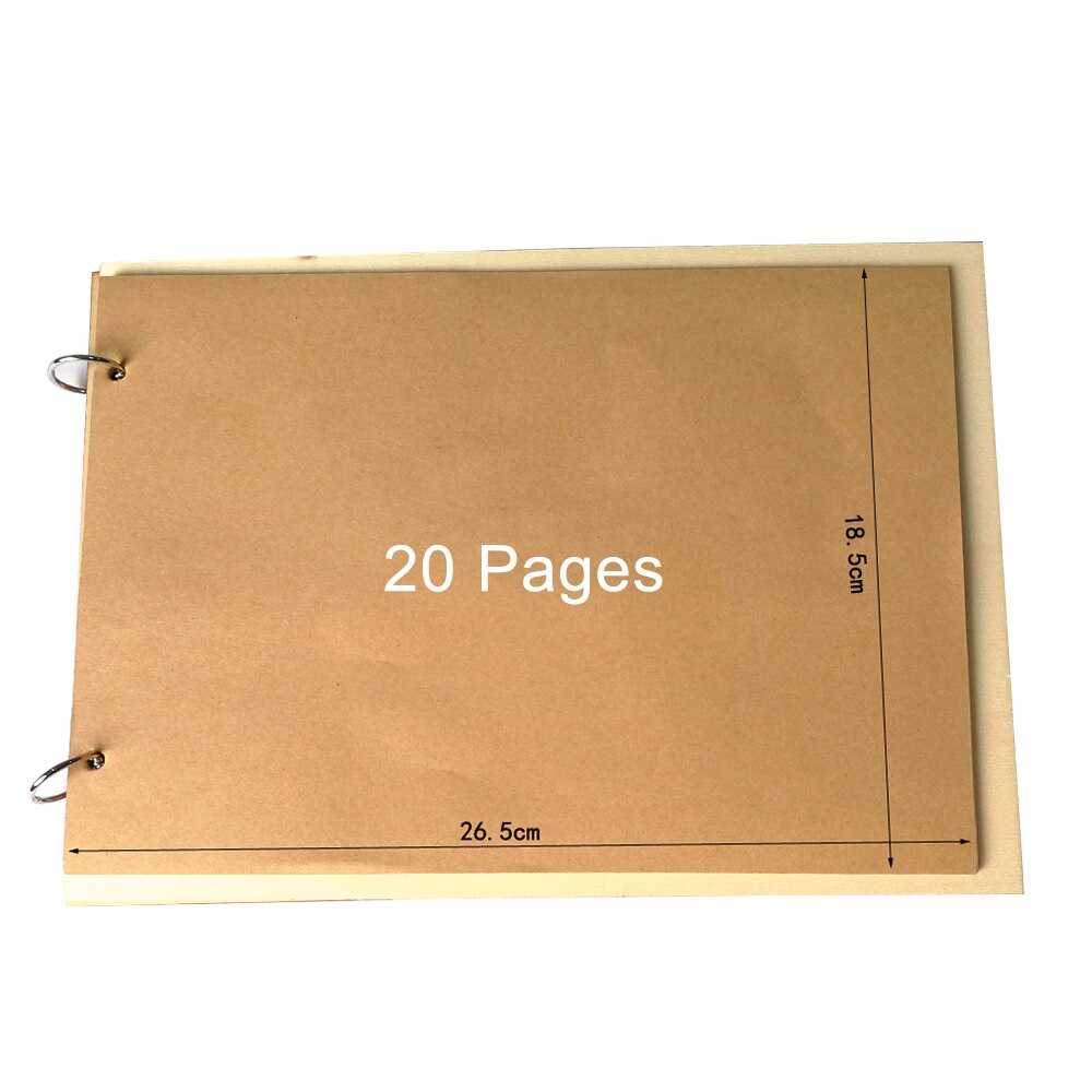 20 sider træ bryllup forsyninger letvægts bærbar hule overflade fotoramme notesbog gæstebog bryllup dekoration
