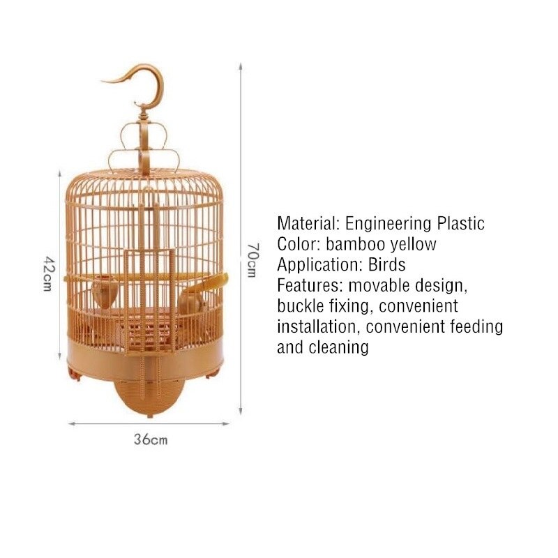 Hanging Bird Cage Plastic Bird Travel Carrier Cage Indoor Outdoor Bird Nest with Rolling Stand for Parrots Conures Lovebird: 36cm Bird cage