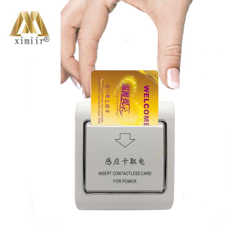 White Exit Button For Hotels Room Energy Saving Wall Switch Key Card Holder