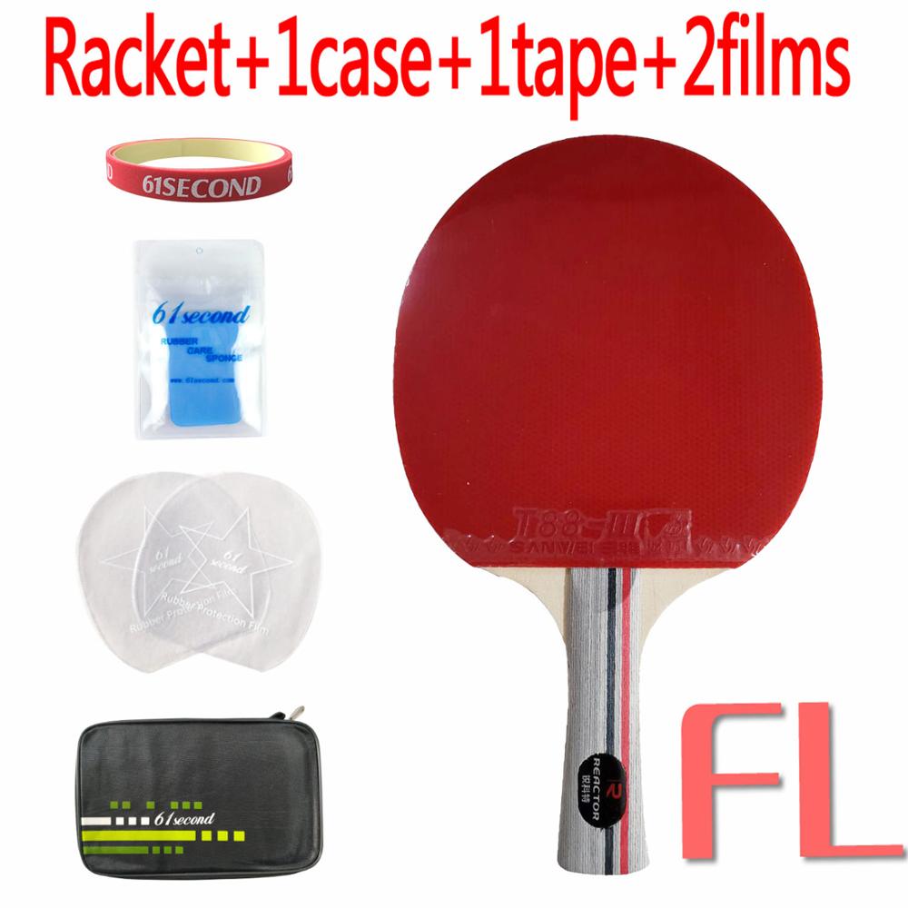 Table tennis racket Reactor DJ200 table tennis blade with 2Pieces Sanwei T88-III Table Tennis pingpong rubber: FL with FM case