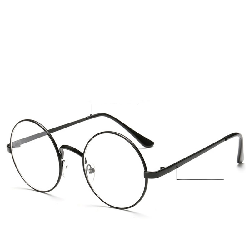 Chic Eyeglasses Retro Big Round Metal Frame Clear Lens Glasses Nerd Spectacles