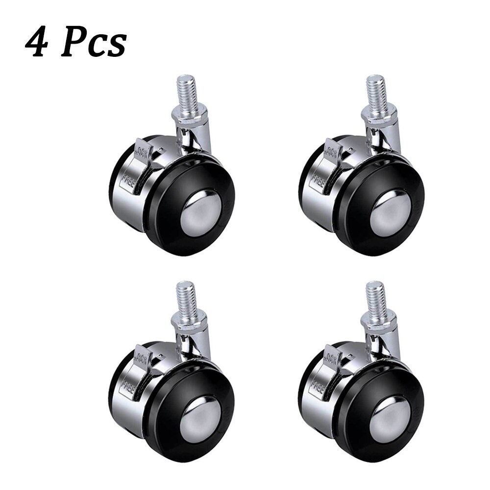 1.5/2 Inch Zinc Alloy Swivel Caster Wheels, Heavy Duty Caster With Top Plate/M8 Rubber Wheels For Office Chair Crib: 1.5 Inch / 4 Pcs with brake  B
