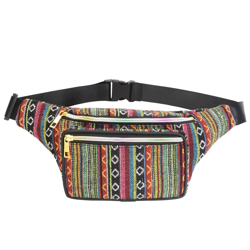 Kf-kvinner etnisk fanny pack retro vintage rumpe vesker reise fotturer midje belte veske fanny pack for kvinner midje bag: C