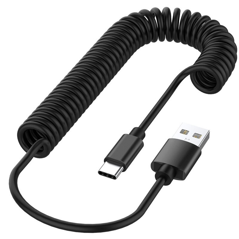 Usb-kabelfjeder, der kan trækkes ud, kabeltype c-ledning til samsung 8- pin opladningskabel til iphone x xs max 8 7 6 plus oplader kabeltråd: Til type-c