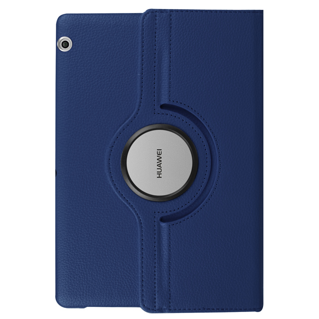 360 Rotating Case for Huawei MediaPad T5 10 AGS2-W09/L09/L03 10.1 Tablet Funda Stand PU Leather Flip Cover for Huawei T5 10 Case: Dark Blue