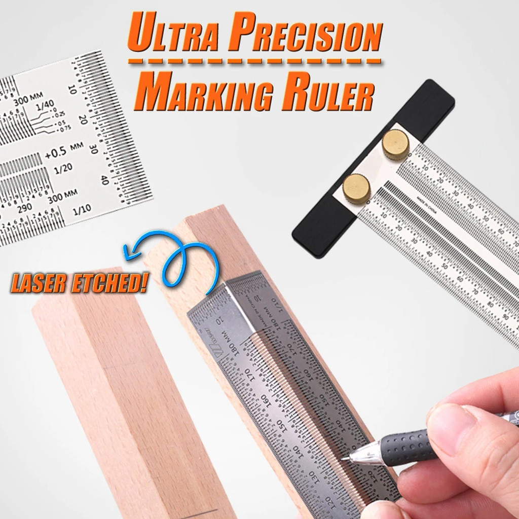 Multifunctional Ultra Precision Marking Ruler Scale Ruler T-type Hole Stainless Scribing Sales