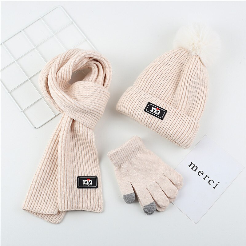 Acessórios de Inverno Menina Menino Chapéu do bebê Cachecol Conjunto Luva Chapéu Meninos Chapéu E Lenço Crianças Chapéu E Cachecol Conjunto: 2
