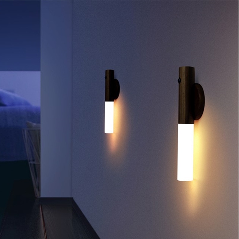 LED Night Light Sensor Photosensitive Sensor Wireless USB Door Lock Light Night light table lamp Bedside Wardrobe Wall Lamp