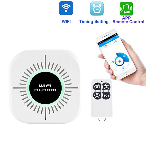 Wifi hjemmealarmsystem kits app kontrol android ios hjem sikkerhed sikkert system med pir sensor dør vindue detektor alarm sensor: -en