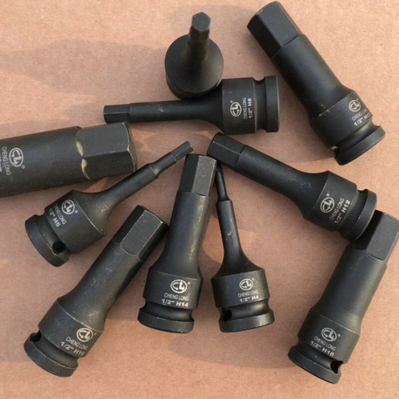 1/2 Inch Impact Hex Socket Bit 78mm Long H4-H22 Pneumatic Socket Set Allen Key Wrench Head For Power Tool Screwdriver Bits Head