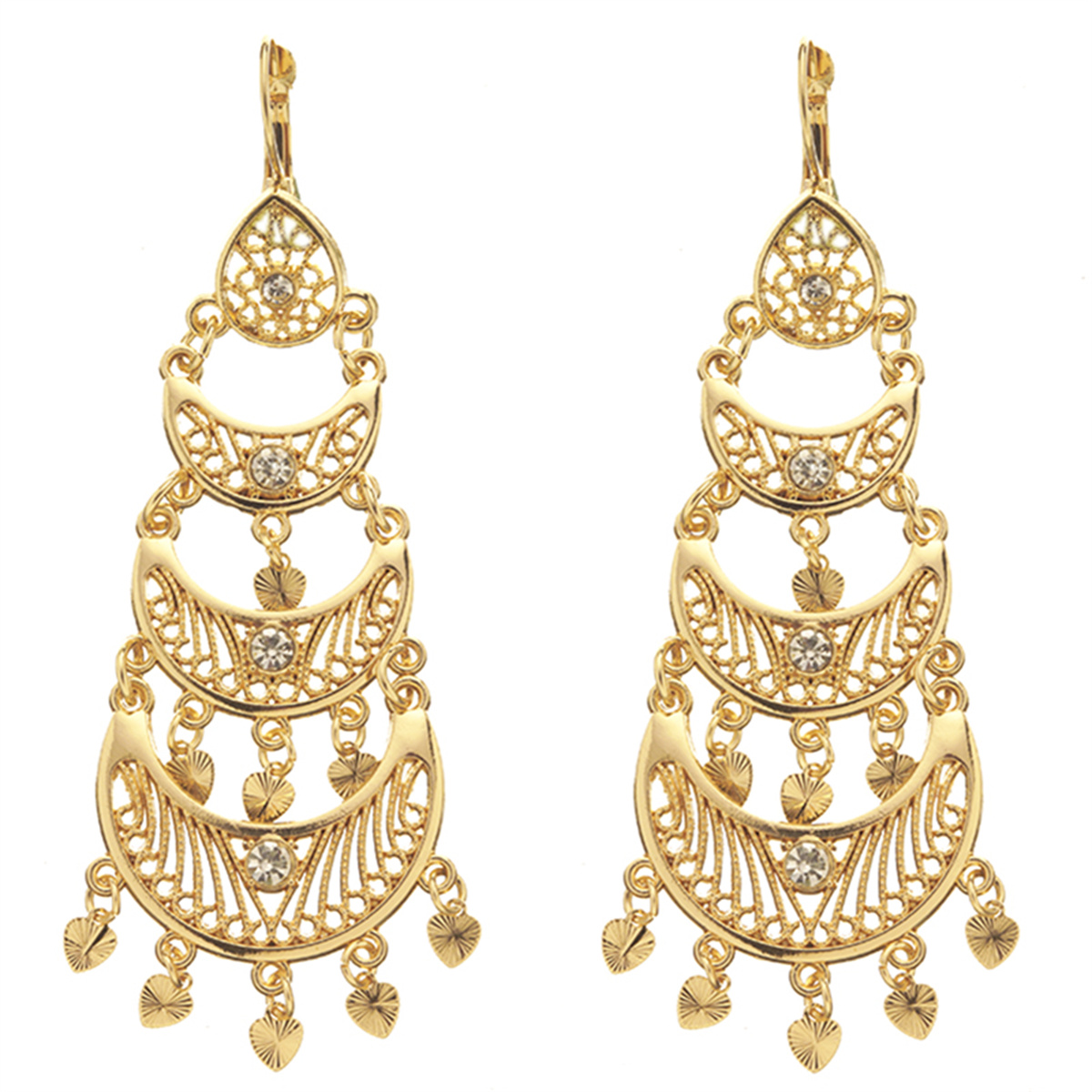 Boucles d'oreilles de luxe à pampilles de couleur dorée pour femmes, bijoux de Banquet à la , crochet français,: Estampage à chaud