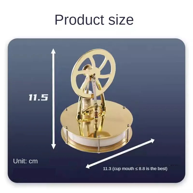 Modello di motore Stirling a bassa temperatura Motore a combustione esterna termoacustica Regalo educativo per bambini Regalo di compleanno