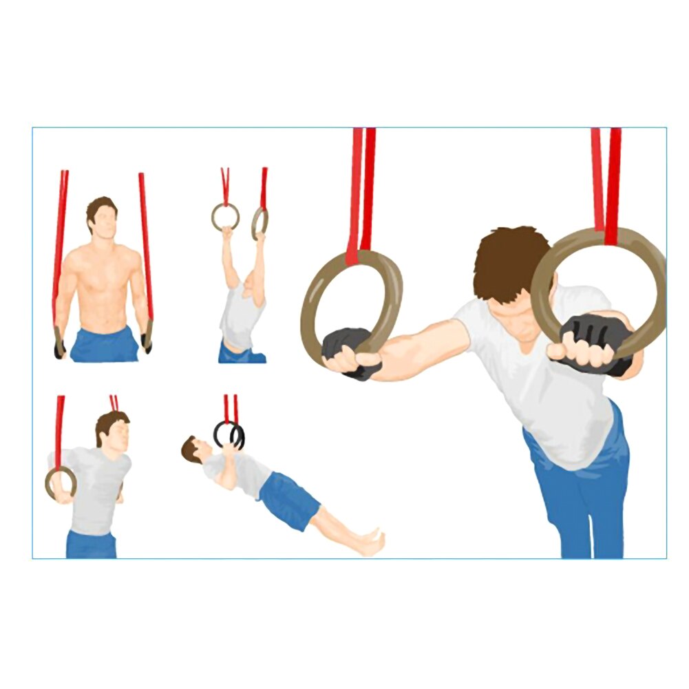 Wooden Exercise Fitness Gymnastics Ring Gym Exercise Push-up Muscle Exercise for Home Gym Full Body Workout