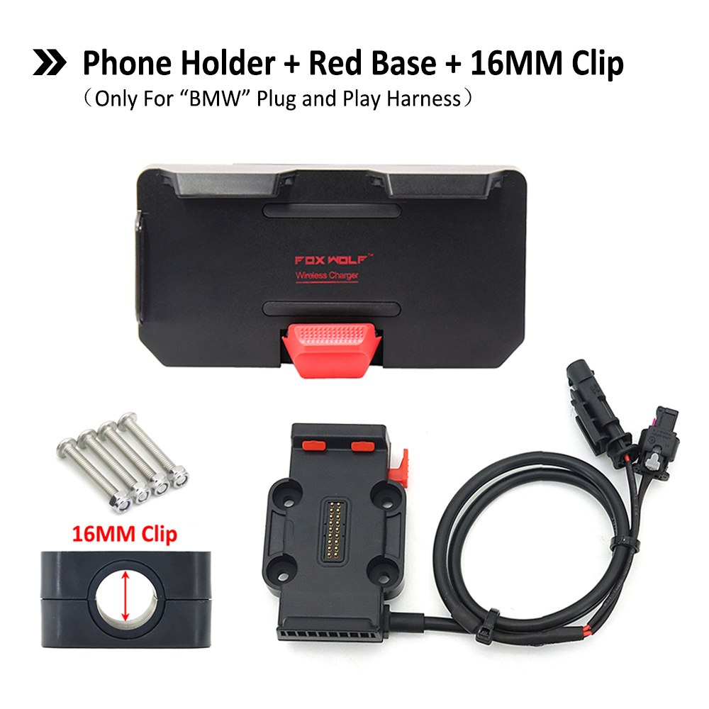 Voor Alle Bmw Motorfiets Draadloze Opladen 12/16/22Mm Roll Bar Telefoon Navigatie Beugel Base R1250GS R1150GS f750GS F850GS R1200GS