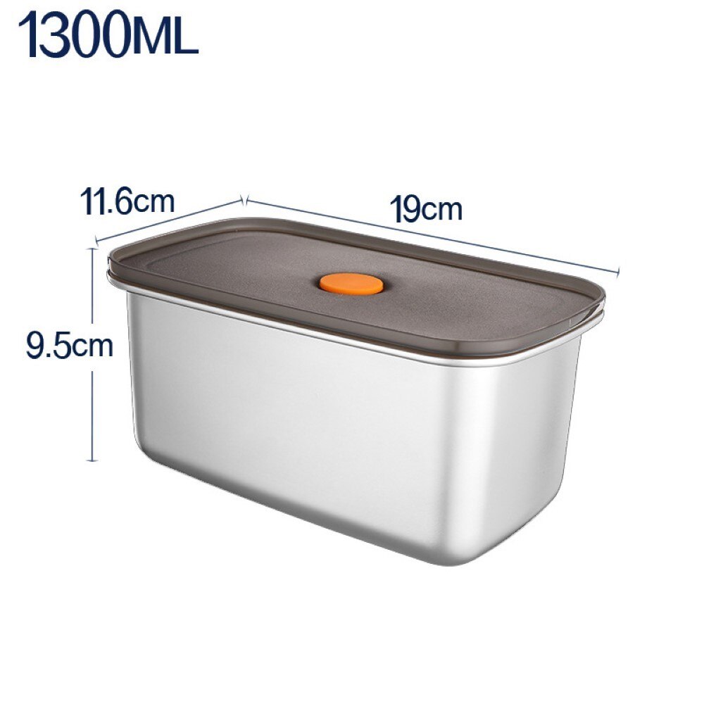 Stainless Steel Lunch Box Food Storage Box Portable Picnic Camping Outdoor Food Crisper Food Storage Container: 1300ML