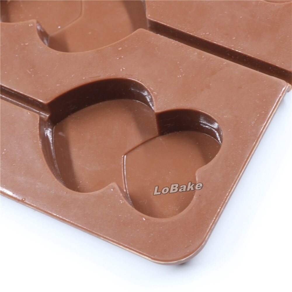 5 holtes dubbele hart chocolade lolly cakevorm popsicle fondant candy pop mould diy bakkerij molde