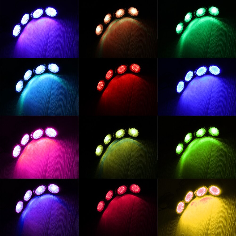 10W une traînée quatre lumières submersibles rvb LED IP68 étanche télécommande jardin paysage parc aquarium aquarium décoration