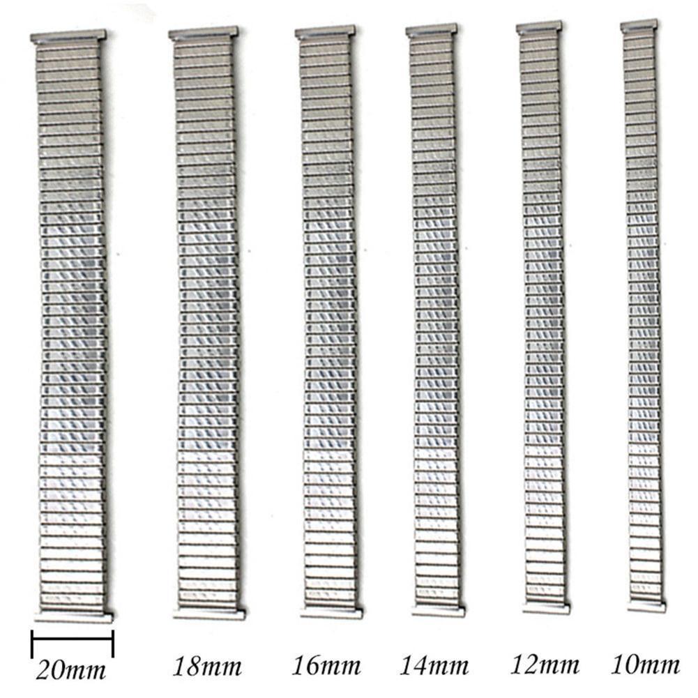 20mm Stainless Steel Watchband Stretch Expansion Women Men Watch Band Tension Gold Silver Strap Bracelet Watches Accessories
