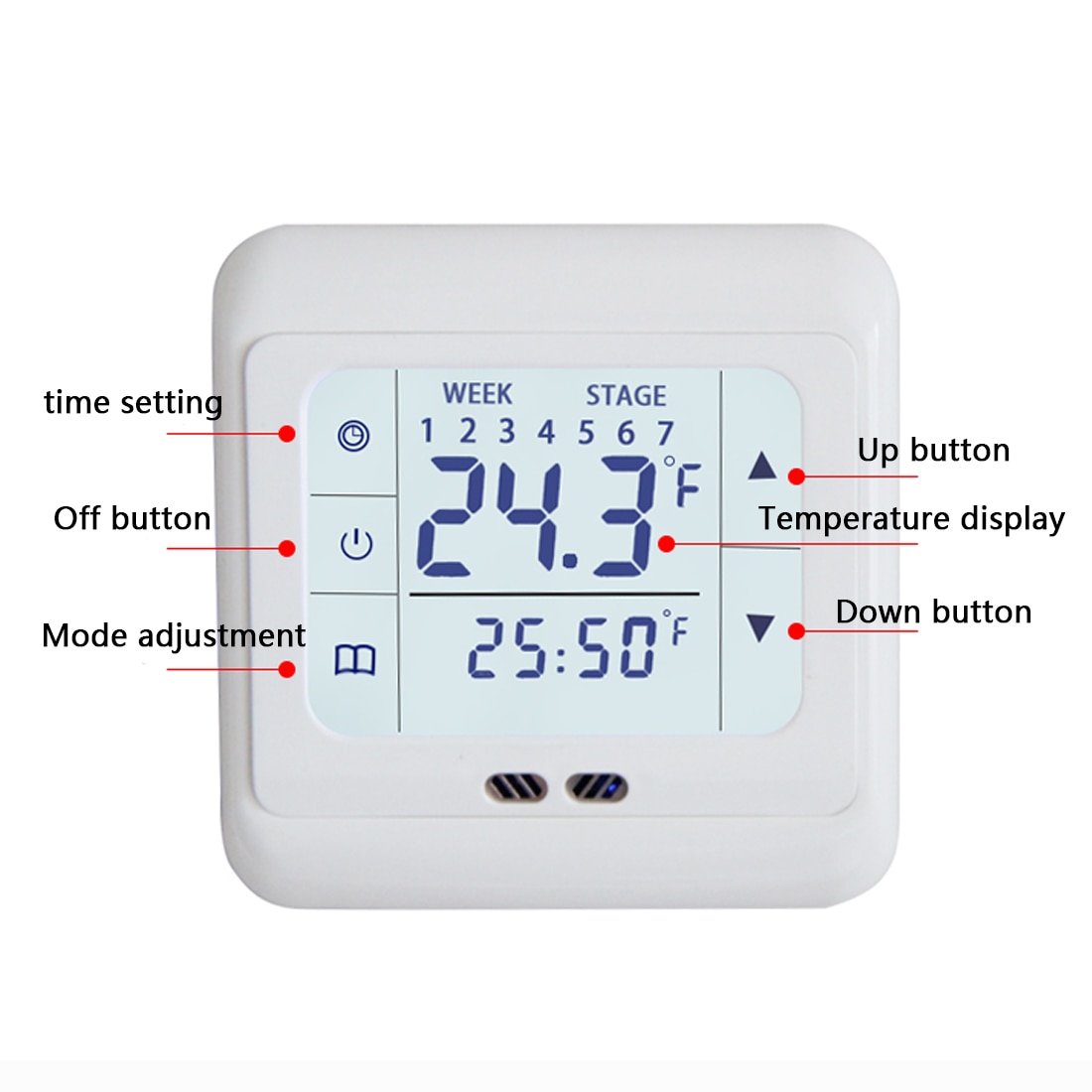 1pcs Floureon Touch Screen Room Underfloor Heating Thermostat Thermoregulator 220V Floor Heating System Temperature Controller