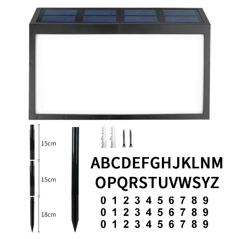 House Number Led Solar Lamp Waterproof Door Address Digits Plate Plaque Mailbox Solar Wall Lamp Lawn Lamp House Number Light: Lawn lamp B