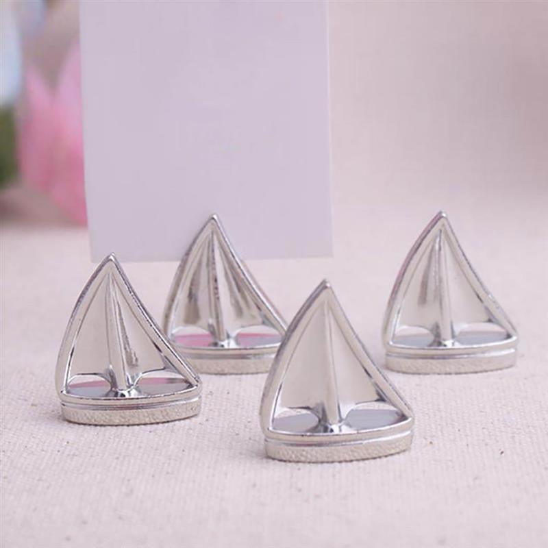 10PCS Wedding Table Number Card Holder Place Card Stand Alloy Sailboat Table Card Holder For Wedding