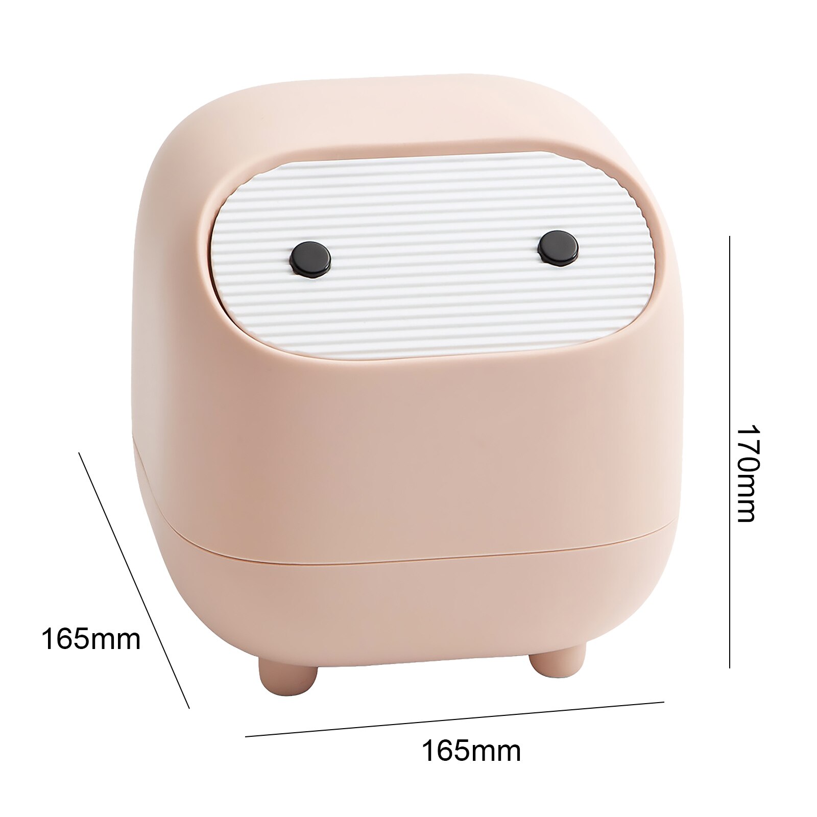 Cartoon Desktop Trash Can Plastic Dumpster Small Beautiful Trash Can Mini Waste Bins Office Kitchen Supplies: Pink