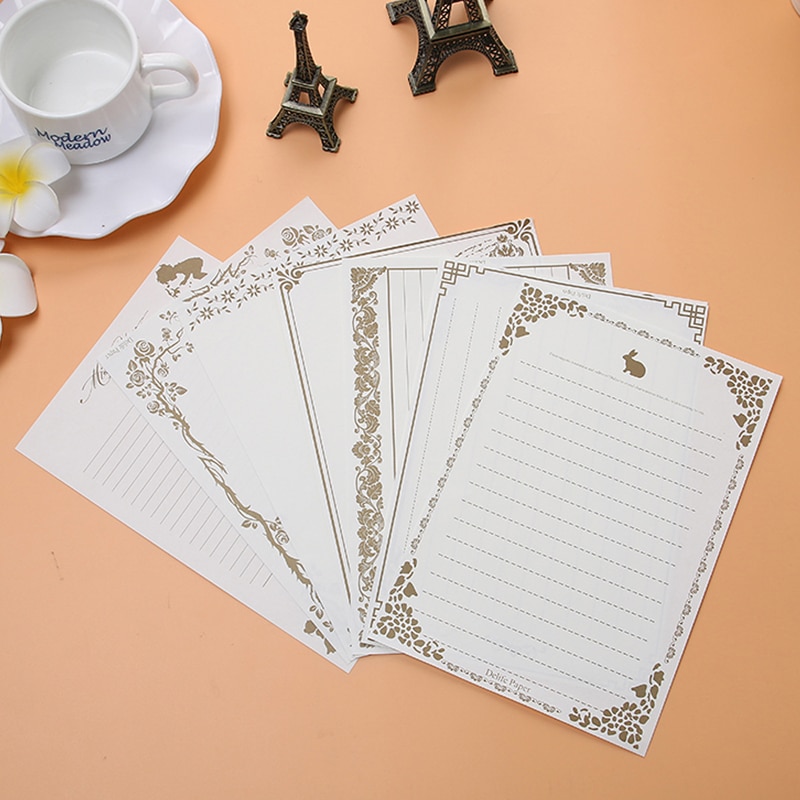 8 Sheets Vintage Retro Writing Stationery Paper Pad Note Letter Set