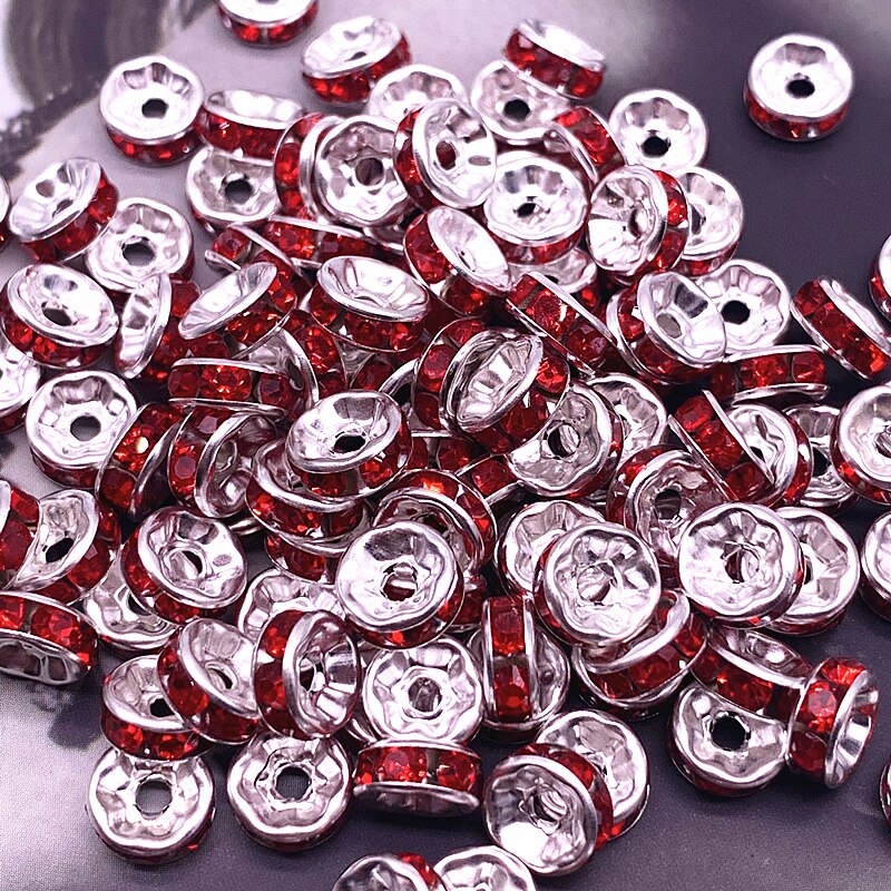Nowy 50 sztuk 8mm czeskie Crystai Rhinestone szklane okrągłe koraliki dystansowe luzem koraliki do tworzenia biżuterii DIY bransoletka naszyjnik