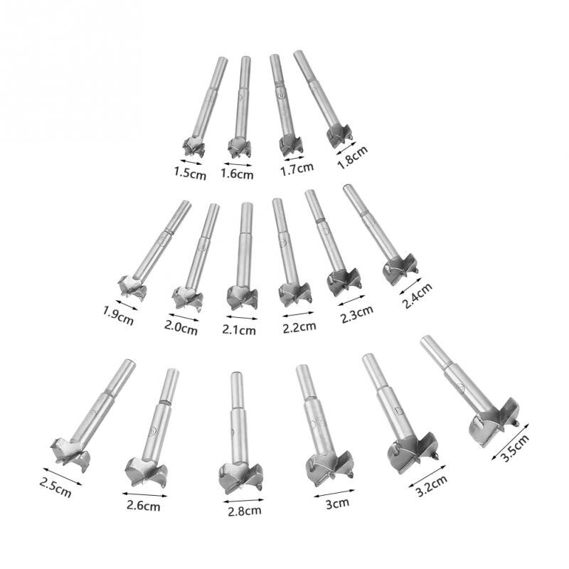 16pcs Hardmetaal Forstner Boor Bits Houtbewerking Platte Hout Snijgereedschap Set