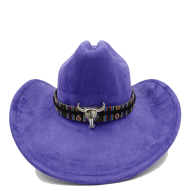Cappello da cowboy viola nuovi accessori per cappelli da cowboy cappello da cowboy cappello in materiale scamosciato nuovo cappello da cavaliere da uomo e da donna tutto'aperto: champagne