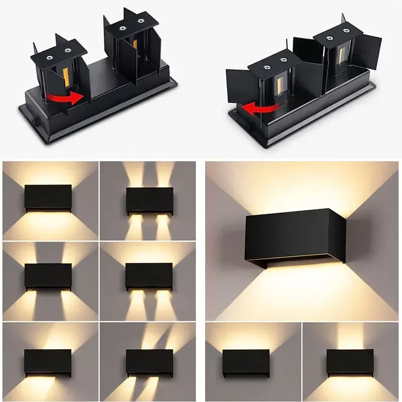 Aluminium LED Wandlamp Buiten Waterdicht IP65 Binnenwandlamp 12W24W Veranda Tuinverlichting Woonkamer Straat Trap Verlichting