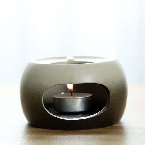 Styl japońnarty czarny Zen kominek robić aromaterapii ceramiczne naczynie na herbatę kuchenka świecznik czajnik Trivets kawy podgrzewacz robić mleka herbata akcesoria: C