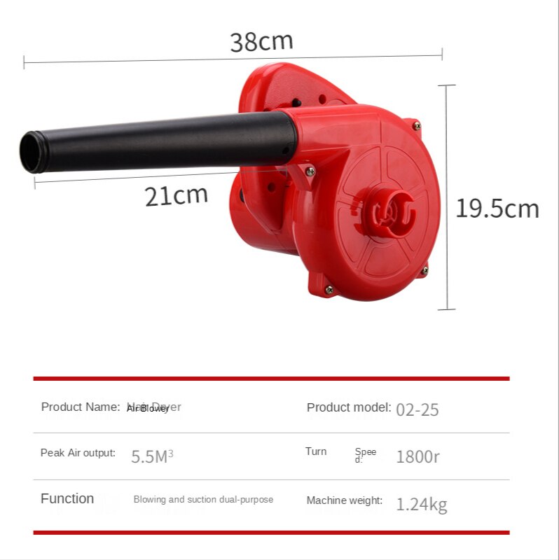 350W Electric Blower Soot Blower Handheld Household Dust Removal High Power Blower Air Blow and Suction Blower Power Tools
