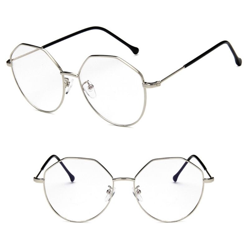 Style Optical Glasses Geometric Myopia Frame Clear Lens Spectacle Eyeglasses 2XPC