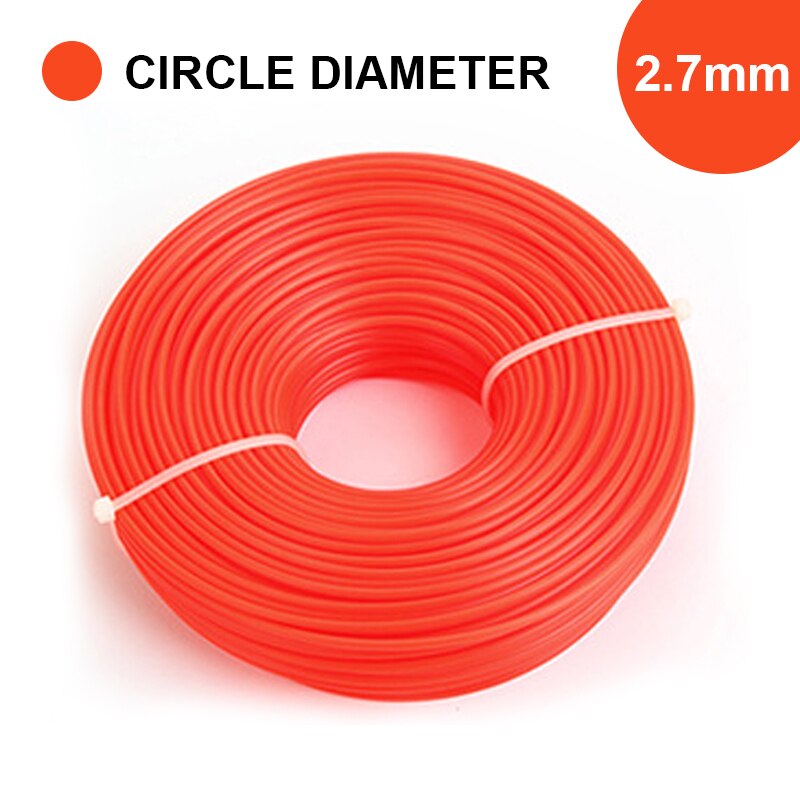 Agriculture Brushcutter Nylon Rope Tools Wire Accessories Circle and Square 70m Cutting Garden Trimmer Line 2.0/2.4/2.7/3.0mm: 2.7mm Circl diameter