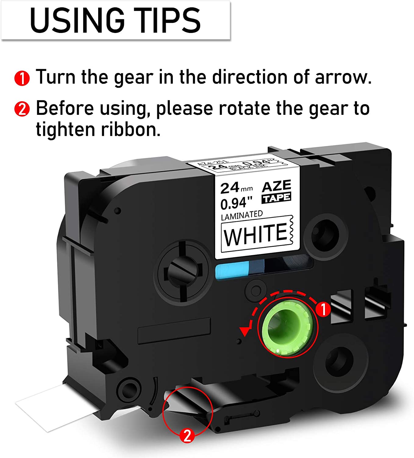 Labelife 1 Pack TZe-251 24mm TZe-151 TZe-651 TZe-354 Etikett Band Kompatibel für Bruder Etikettierer Laminiert Band für Etikett Hersteller
