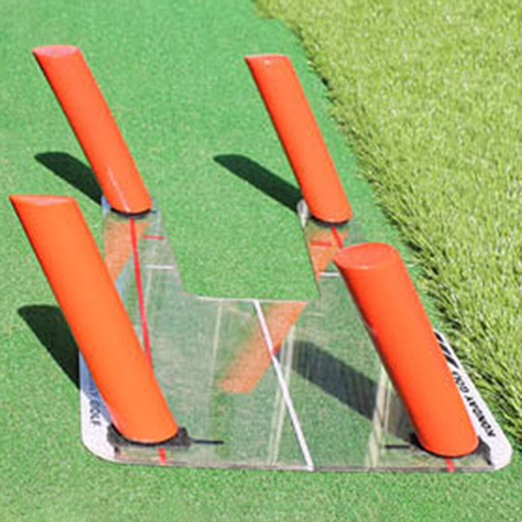 Solid golfputting träningsspegel svängtränare med bärväska gratis klubbborste