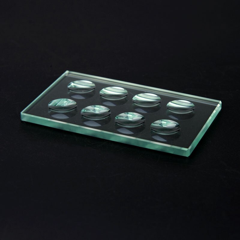 Puits multiples en verre optique de lame de Microscope biologique de cavité Concave circulaire d'épaisseur de 5MM facultatifs: 8 wells