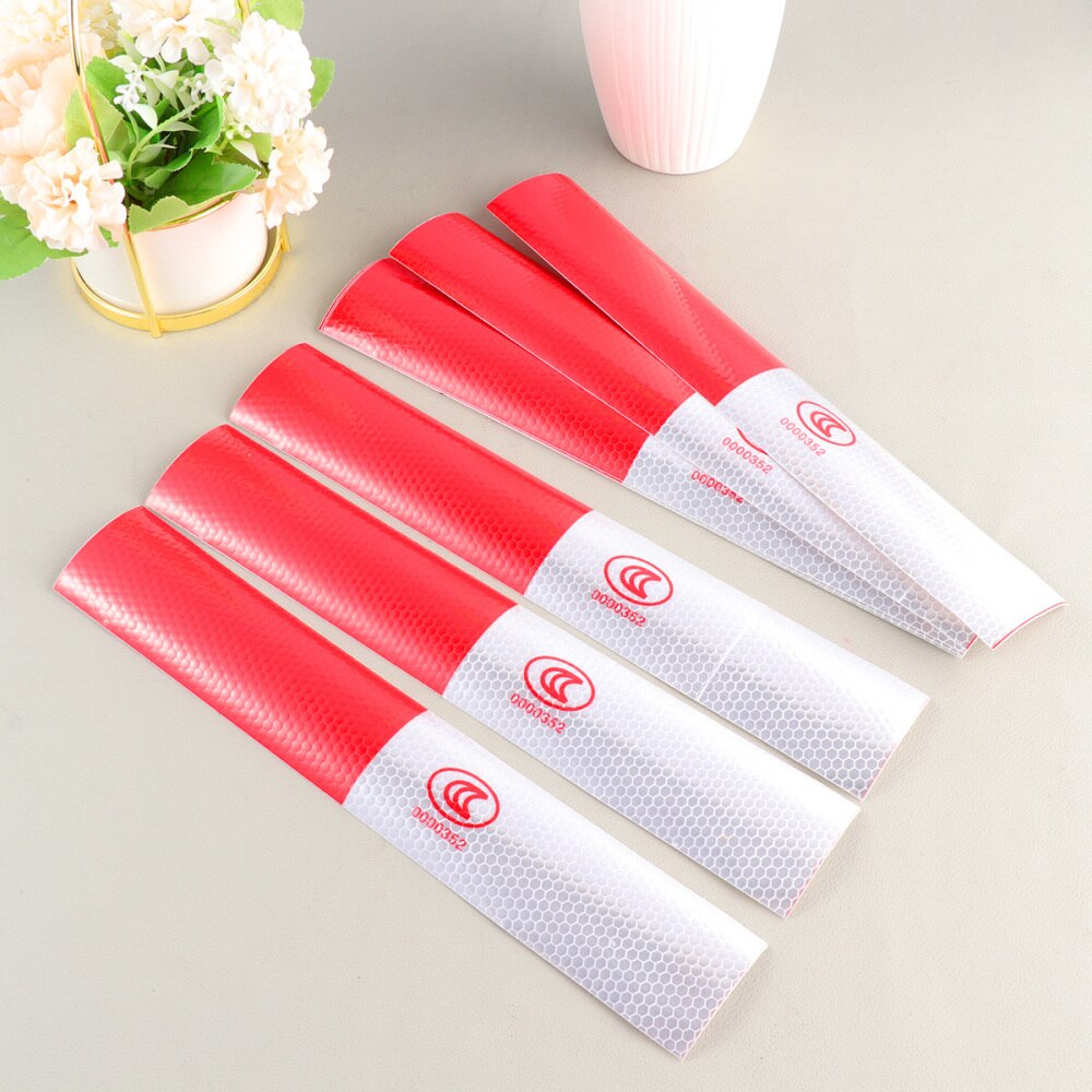 10pcs Truck Reflective Mark Sticker White and Red Safety Warning Mark Car Styling Tape Sticker(White Red)