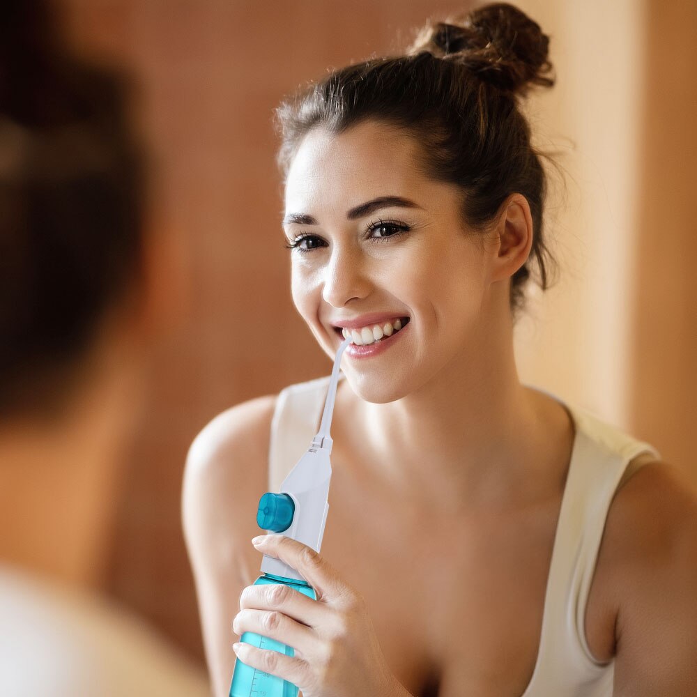 Portable Oral Irrigator Dental Irrigator 2 Tips Water Dental Flosser Nasal Irrigators Water Jet Teeth Cleaner